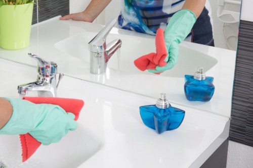 Deep carpet cleaning process in a home interior