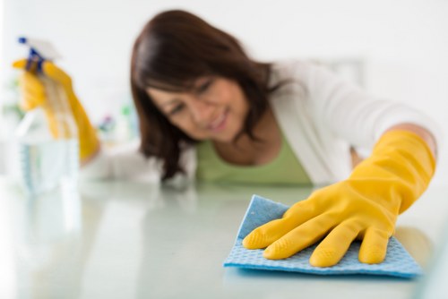 Professional carpet cleaning treatment for stained flooring